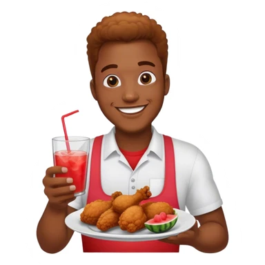 Black guy receiving kool aid fried chicken and watermelon  sticker