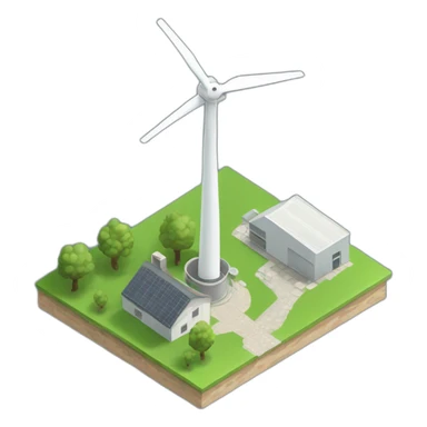 Wind Turbine，isometric view sticker