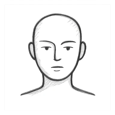 grey mannequin face, neutral expression, simple and clean design sticker