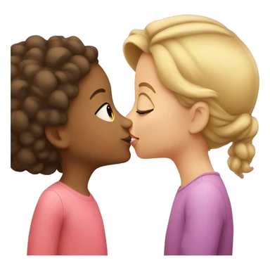 Little girl kissing her mom  sticker