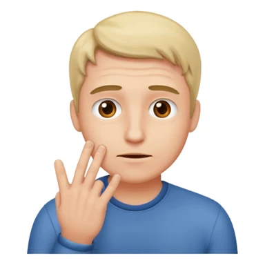 nervous man touching fingers together sticker