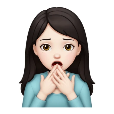 Girl choking self with hands sticker