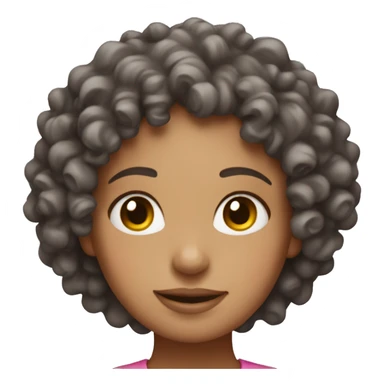Curly girl with pink scart sticker