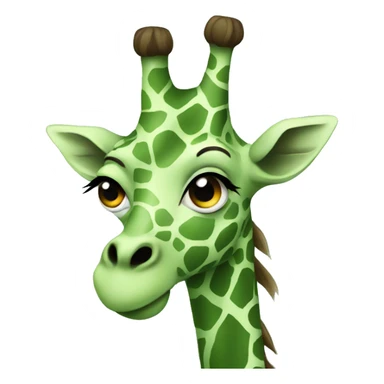 Green giraffe  sticker