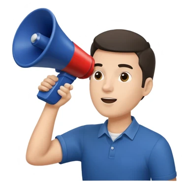 megaphone with male hand, collage style sticker