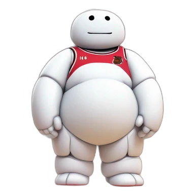 hyper realistic baymax in chicago bulls jersey sticker