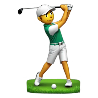 golf player from back hitting ball sticker