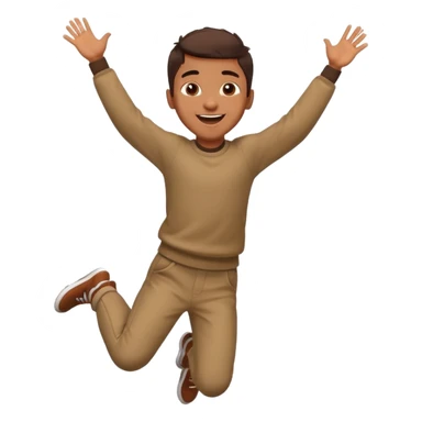 brown boy jumping really high sticker