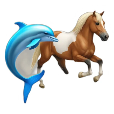 horse and dolphin  sticker