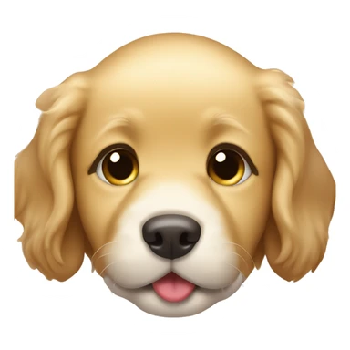 A golden retriever puppy emoji with a playful wink and tongue out sticker