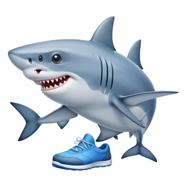 Shark with three legs wearing blue shoes  sticker
