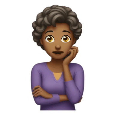 woman worried sticker