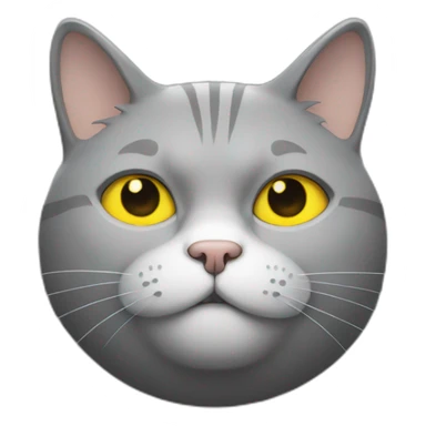 Fat cat grey with yellow eyes sticker