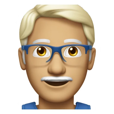 Homme de 65 ans, blond, lunettes, yeux bleus, souriant sticker