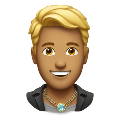 smiling male with necklace sticker