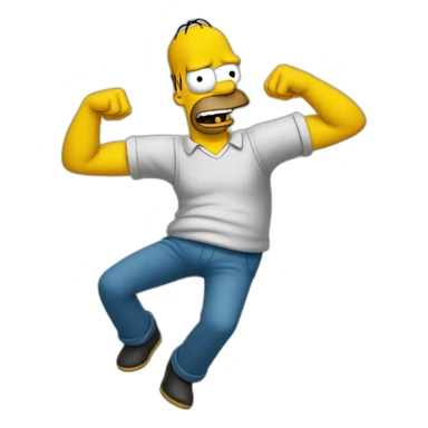 Homer doing his signature move on a limp bart sticker