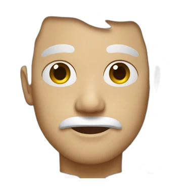 man with white liquid on face sticker