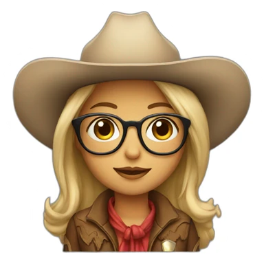 cowboy girl in glasses sticker