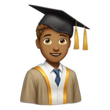 tan boy in graduation sticker