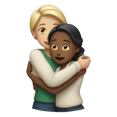 women hug sticker