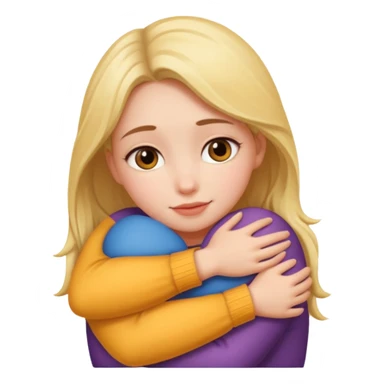 Girl hugging herself sticker