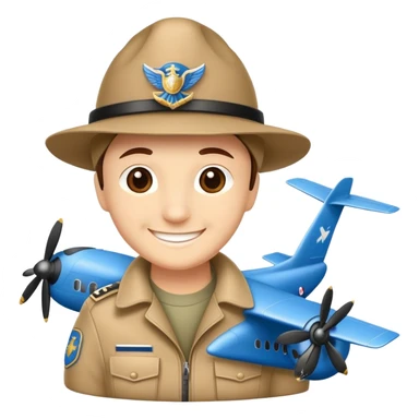 Blauer Funke mit Federbusch-Hut reitet ein Flugzeug sticker