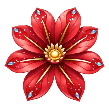 red glitter flower hype style sticker