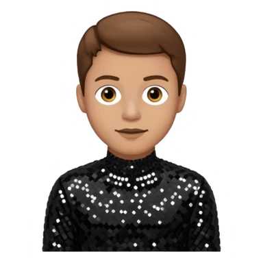 Dan Miller from O-Town with light skin, brown hair, black sequin outfit sticker