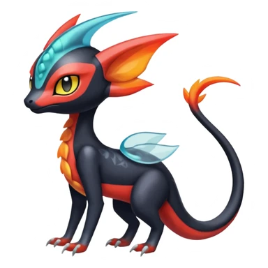 Colorful Translucent Tricky Hot Handsome Meloetta-Salandit-Litten-Pokémon-Fakémon-fusion-hybrid-creature sticker