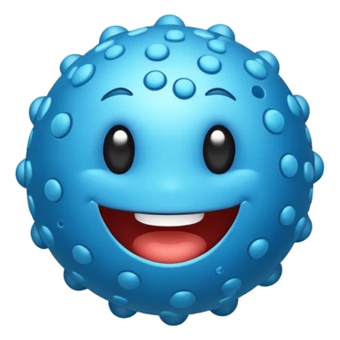 smiling blue virus sticker