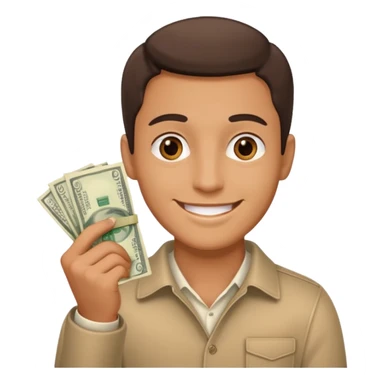 Maintenance guy with money sticker