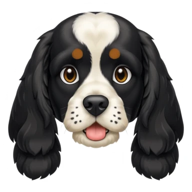 Собака породы черно-белый русский кокер спаниель с грилзами sticker