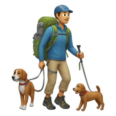 man hiking with dog sticker