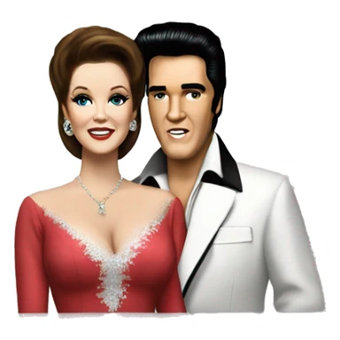 Elvis Presley and Pricilla Presley  sticker