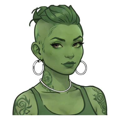 Tattooed black woman sticker