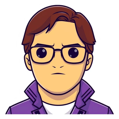 Helmut Zemo with brown hair and glasses, villain from Marvel's Captain America Civil War, serious expression sticker