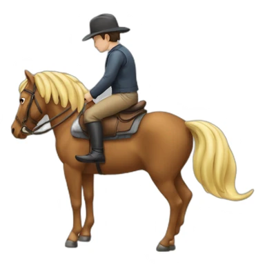 Humain qui dort sur un cheval sticker