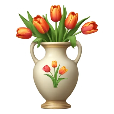vase with tulips  sticker