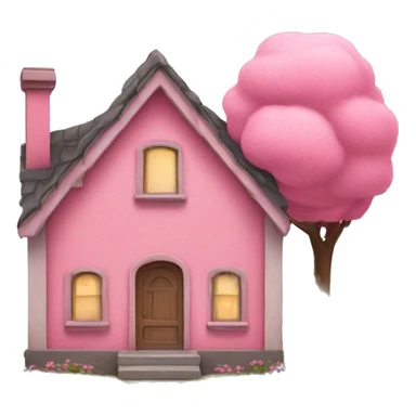 Cute little pink  house  sticker