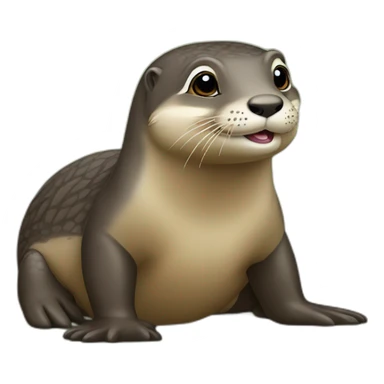Loutre sur tortue sticker