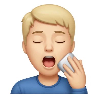 yawning sleepy character sticker