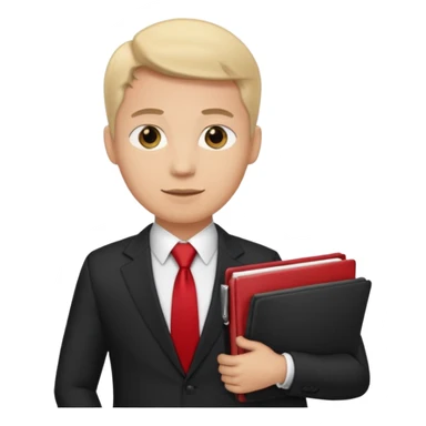 a financier man with a portfolio sticker