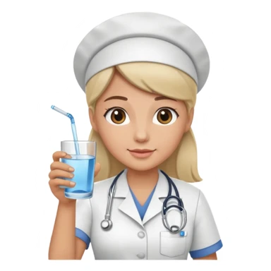 nurse holding drink sticker