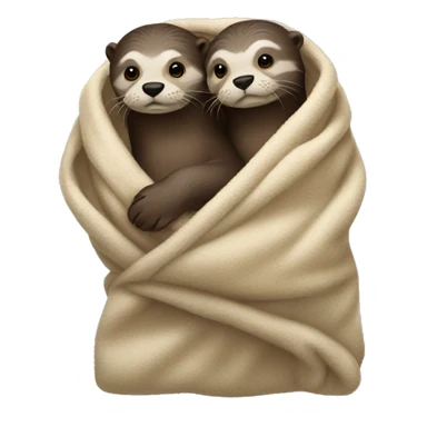 Two otters in one blanket sticker