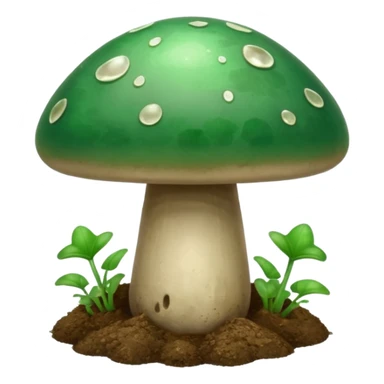 jade magic mushroom with dirt sticker