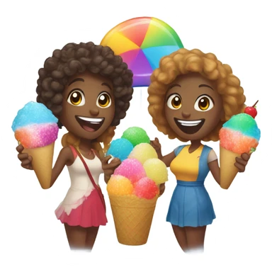 Bbl women eating a snow cone  sticker