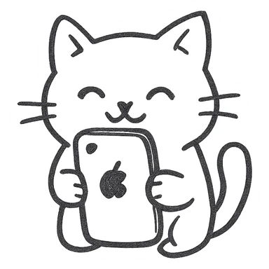a cute cat holding an iPhone sticker