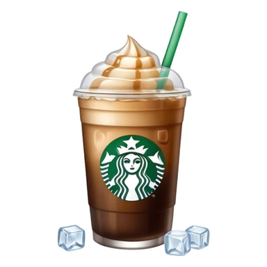 Starbuck ice coffee with ice cubes sticker