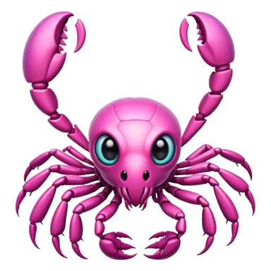 cute pink scorpion with big eyes sticker