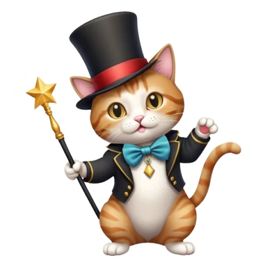 magician cat sticker